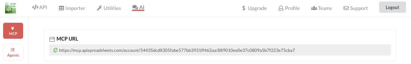 Where to copy your Account MCP URL