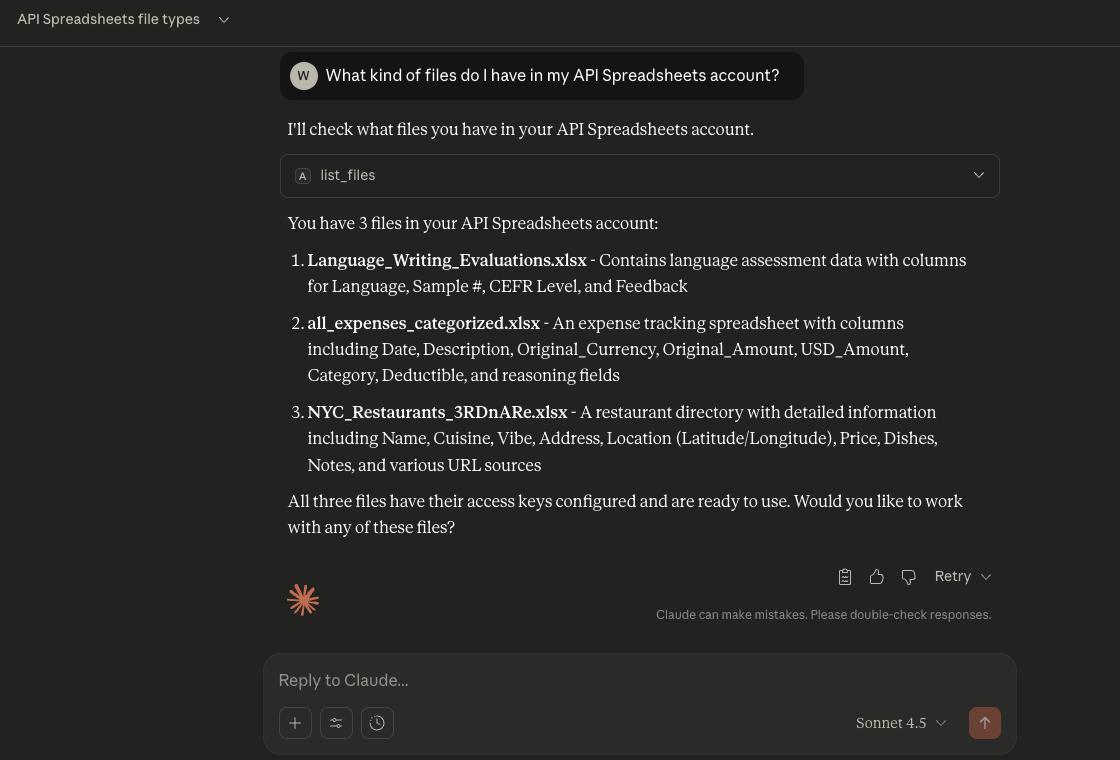 Claude response to question